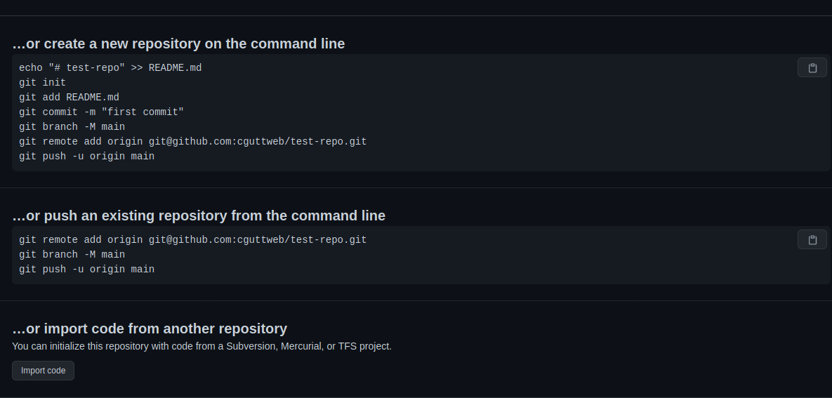 empty git repo